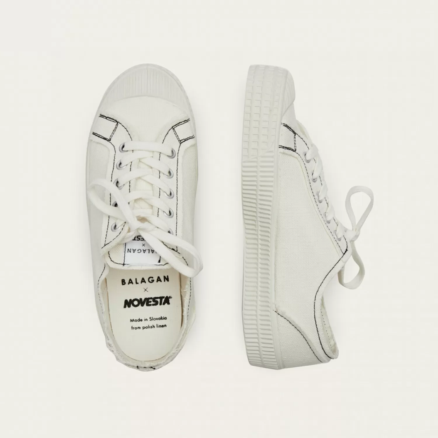 Balagan Novesta Star Master Sneakersy Meskie Vegan, Perlowy Z Czarna Nicia
